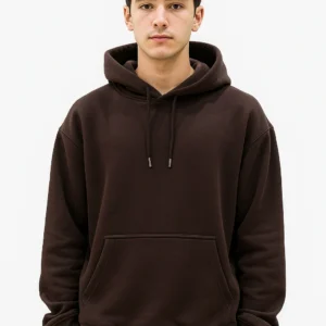 Men’s Solid Kangaroo Pocket Hoodie – Casual Winter Wear