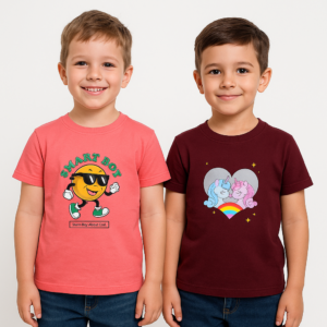 Combo Boys' and Girls Cotton Half Sleeve T-Shirt Combo| Soft & Breathable Casual Wear T-shirt Summer Wear T-shirt