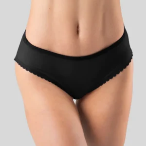 Seamless Mid-Rise Briefs with Scalloped Trim