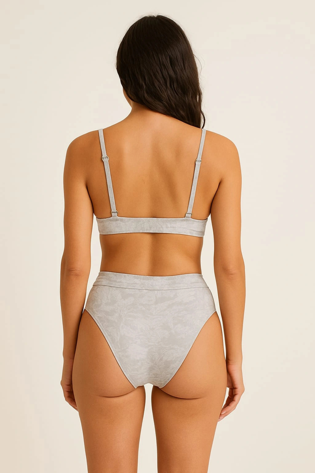 Grey Nylon Blend Printed Bra Panty Set for Women Lightly Non Padded Seamless Deatachable Straps with Set Mid Rise Panty Full Coverage Relaxable Every Day 3 Hook 2 Grey Nylon Blend Printed Bra Panty Set for Women Lightly Non Padded Seamless Deatachable Straps with Set Mid Rise Panty Full Coverage Relaxable Every Day 3 Hook - Image 2