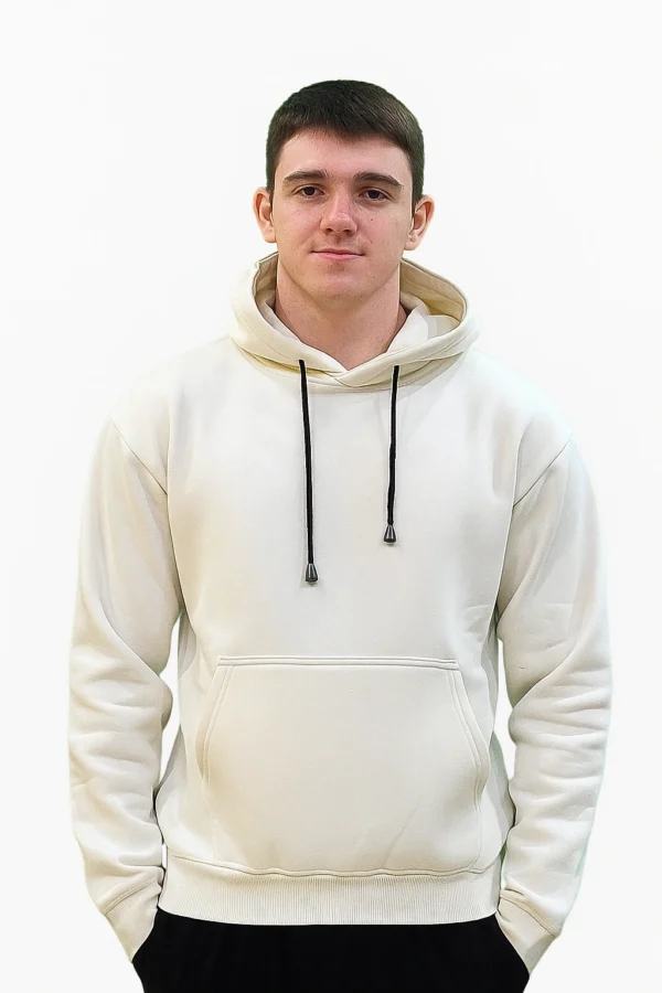 Men's Premium Cotton Fleece Hoodie with Artistic Graphic Back Print