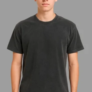 Acid Wash Cotton Terry T-Shirt for Men – Vintage Style Comfort Wear