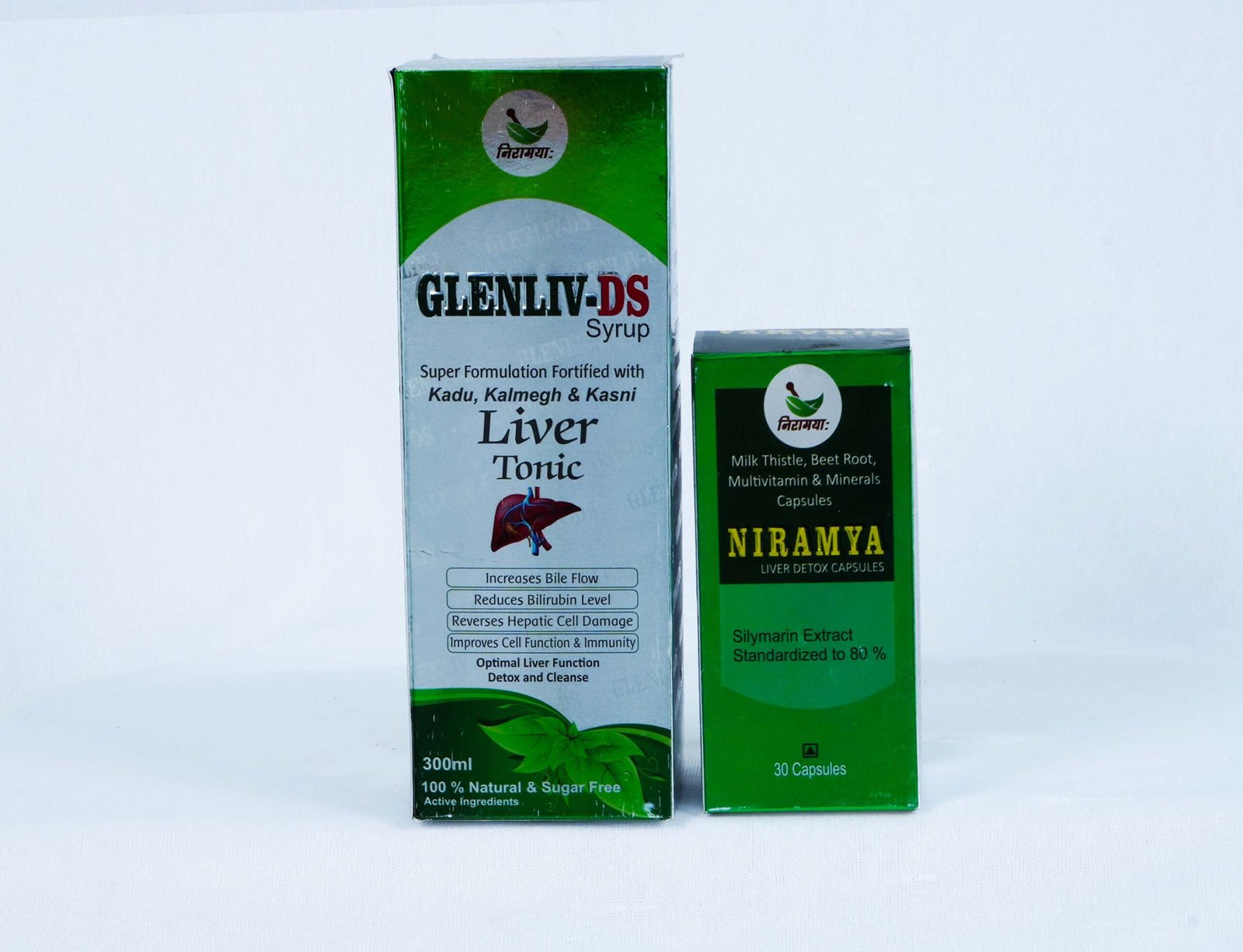 Glenliv-DS Liver Tonic (300ml) + Niramya Liver Detox Capsules (30 Caps) | Herbal Combo with Kalmegh, Kasni, Milk Thistle & Multivitamins | Liver Cleanse & Immunity Booster 2 Glenliv-DS Liver Tonic (300ml) + Niramya Liver Detox Capsules (30 Caps) | Herbal Combo with Kalmegh, Kasni, Milk Thistle & Multivitamins | Liver Cleanse & Immunity Booster - Image 2