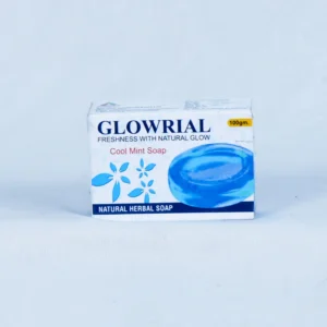 Glowrial Cool Mint Herbal Soap – 100g | Natural Refreshing Soap for Glowing Skin | Paraben-Free & Gentle Cleanser