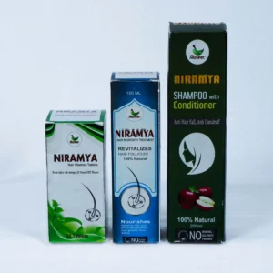 NIRAMYA Hair Care Combo – Hair Vitamins Tablets (30 Tabs) + Hair Regrowth Treatment (100ml) + Anti-Hair Fall Shampoo with Conditioner (200ml) | 100% Natural & Sulfate-Free