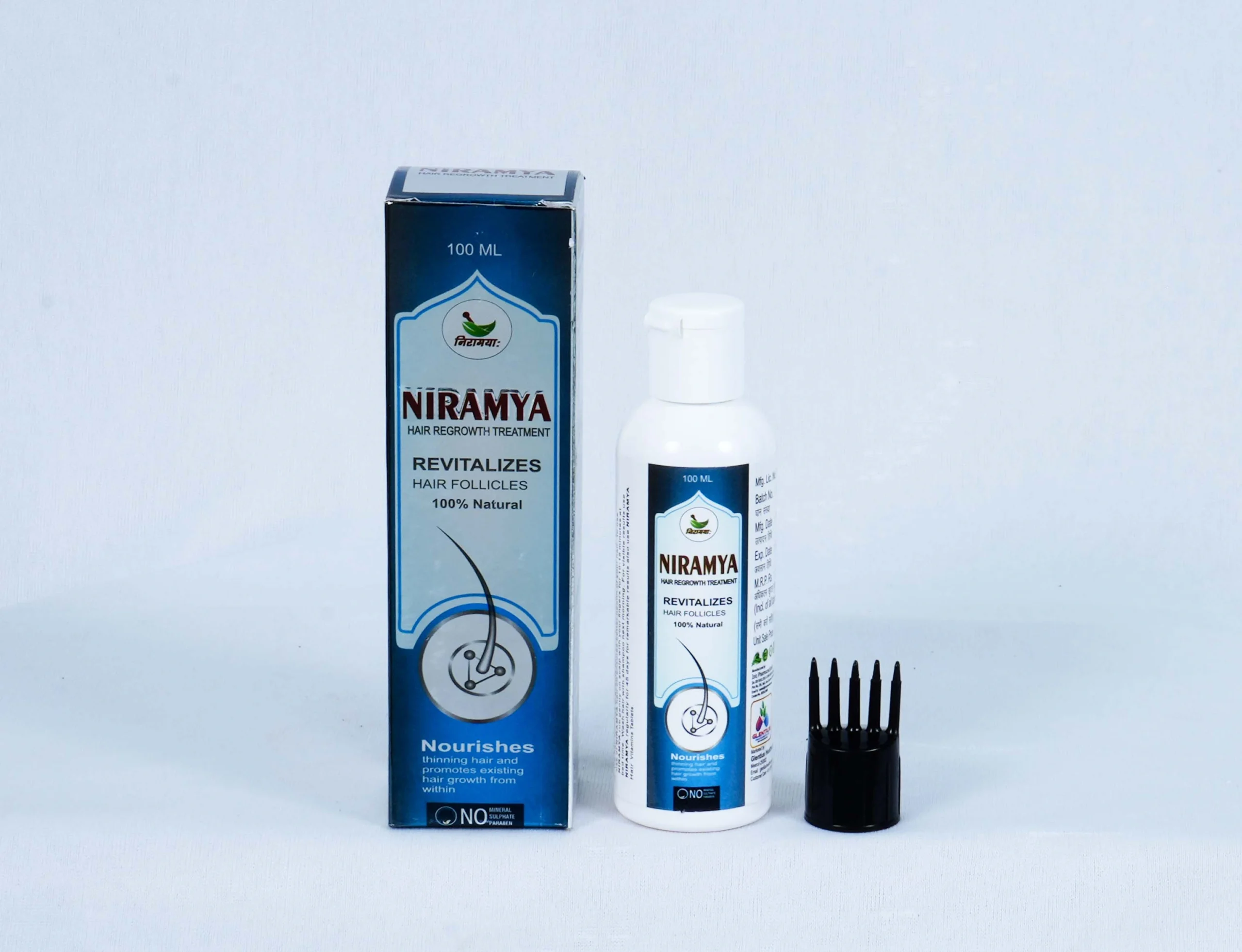 NIRAMYA Hair Regrowth Treatment – 100ml | Natural Solution to Revitalize Hair Follicles | Nourishes Thinning Hair | Paraben & Sulfate-Free 1 NIRAMYA Hair Regrowth Treatment – 100ml | Natural Solution to Revitalize Hair Follicles | Nourishes Thinning Hair | Paraben & Sulfate-Free