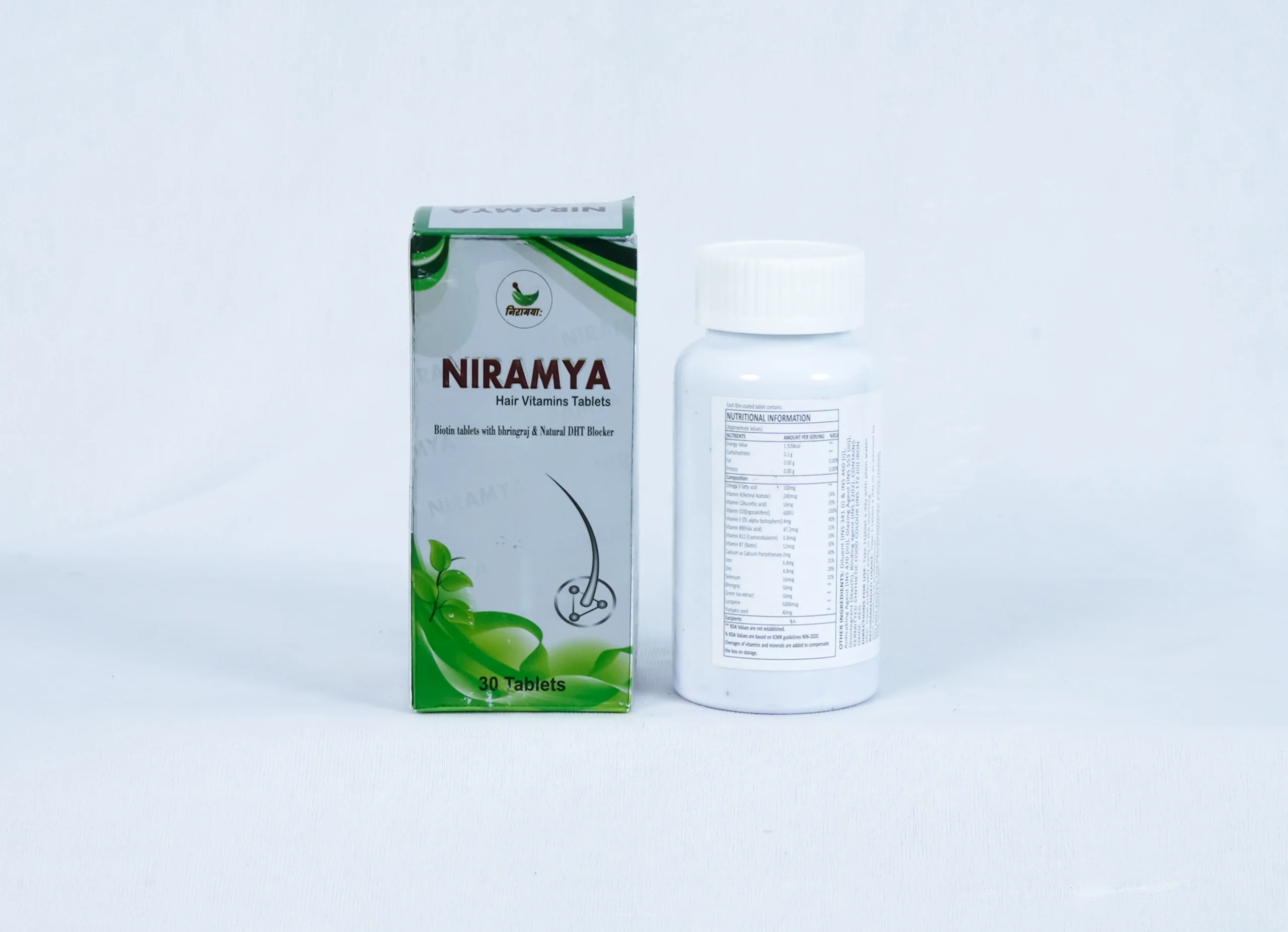 NIRAMYA Hair Vitamins Tablets – 30 Tablets | With Biotin, Bhringraj & Natural DHT Blocker | Supports Hair Growth & Strengthens Follicles | 100% Natural 4 NIRAMYA Hair Vitamins Tablets – 30 Tablets | With Biotin, Bhringraj & Natural DHT Blocker | Supports Hair Growth & Strengthens Follicles | 100% Natural - Image 4