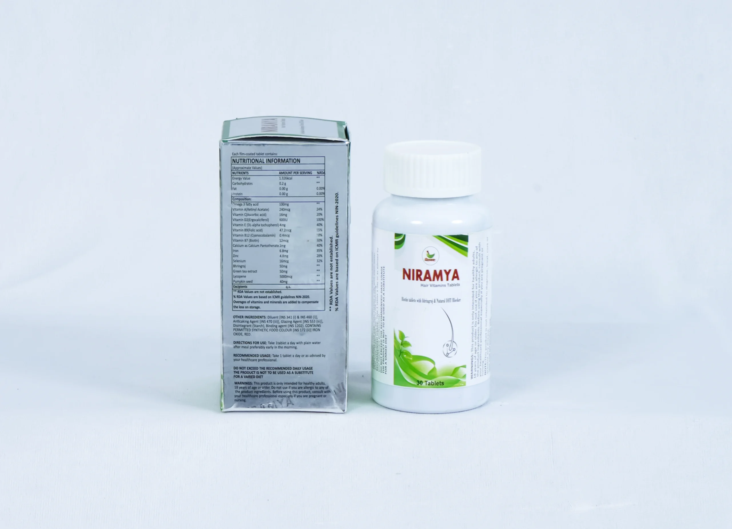 NIRAMYA Hair Vitamins Tablets – 30 Tablets | With Biotin, Bhringraj & Natural DHT Blocker | Supports Hair Growth & Strengthens Follicles | 100% Natural 5 NIRAMYA Hair Vitamins Tablets – 30 Tablets | With Biotin, Bhringraj & Natural DHT Blocker | Supports Hair Growth & Strengthens Follicles | 100% Natural - Image 5