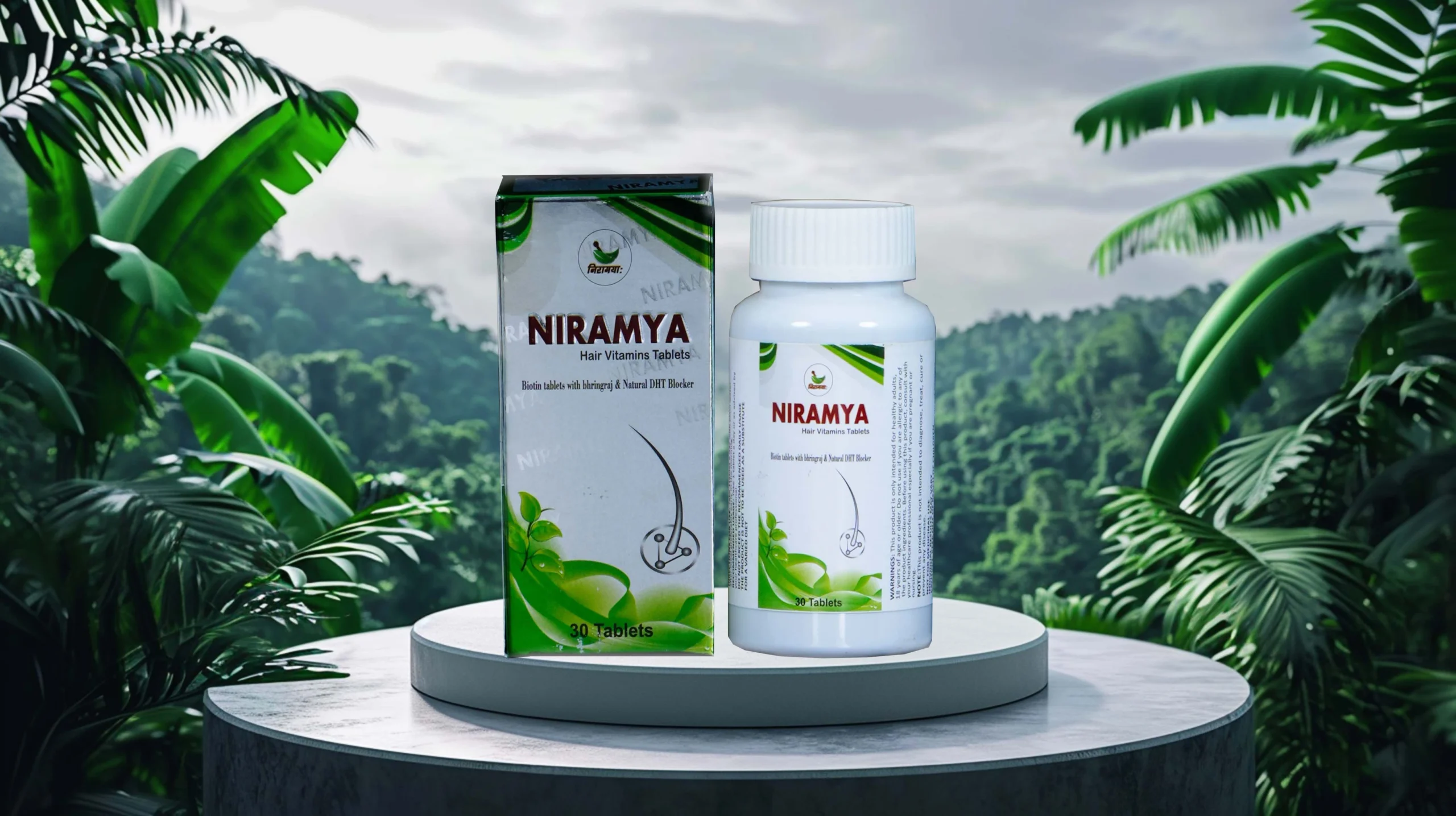 NIRAMYA Hair Vitamins Tablets – 30 Tablets | With Biotin, Bhringraj & Natural DHT Blocker | Supports Hair Growth & Strengthens Follicles | 100% Natural 1 NIRAMYA Hair Vitamins Tablets – 30 Tablets | With Biotin, Bhringraj & Natural DHT Blocker | Supports Hair Growth & Strengthens Follicles | 100% Natural