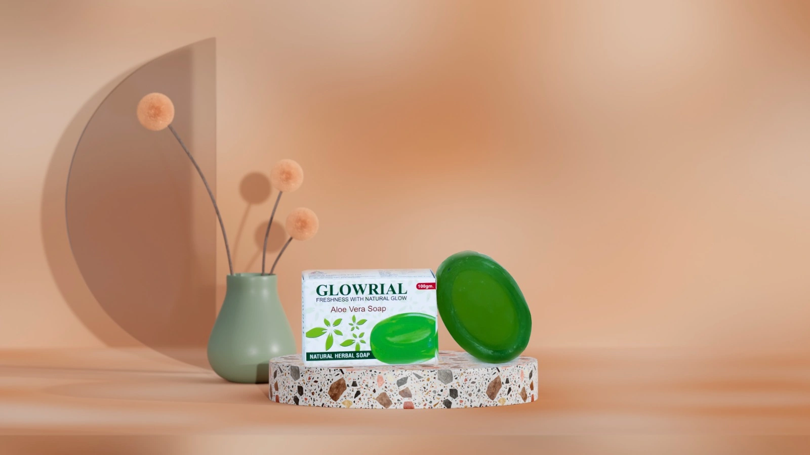 Glowrial Aloe Vera Herbal Soap – 100g | Natural Skin Hydration & Glow | Soothing Gel-Based Ayurvedic Soap | Paraben-Free 1 Glowrial Aloe Vera Herbal Soap – 100g | Natural Skin Hydration & Glow | Soothing Gel-Based Ayurvedic Soap | Paraben-Free
